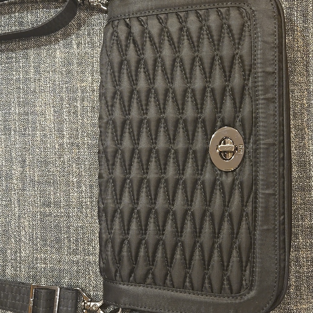 Lug Black Adjustable Strap Quilted Shoulder Bag
